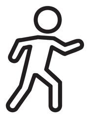 Simple black stick figure outline of person walking - stock vector