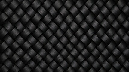 Obraz premium An intricate black woven pattern features a tight detailed texture. The repeated design showcases a smooth finish ideal for backgrounds or fabric designs.