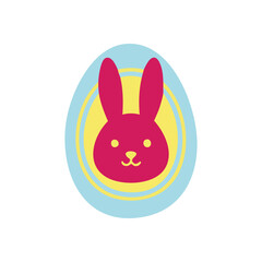 Cute Pink Bunny Easter Egg Design. An adorable rabbit motif adorns this festive painted oval, evoking the cheerful spirit of spring holidays and new beginnings.