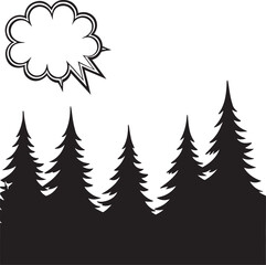 Obraz premium set of vector trees