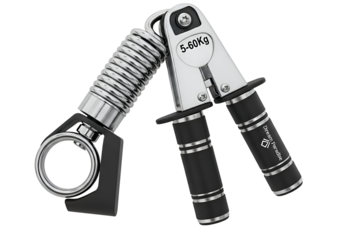 Professional hand grip strengthener tool for enhanced forearm muscle strength and rehabilitation exercises isolated on transparent background