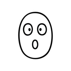 Surprised Emoticon Wide Eyes. A simple vector graphic portraying an astonished face with an open mouth. This cartoon symbol conveys sudden revelation, disbelief, or awe.