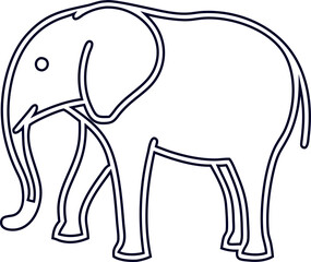 Elegant elephant outline vector design, perfect for t shirt graphics and web use.