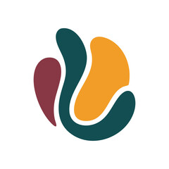 Colorful Abstract Organic Flow Design. A contemporary graphic displaying interconnected, smooth forms in rich hues. It evokes feelings of harmony, nature, and creative unity.