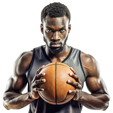 Pro african american basketball player holding a ball png african player png basketball athlete png sportsman png nba player png transparent background image