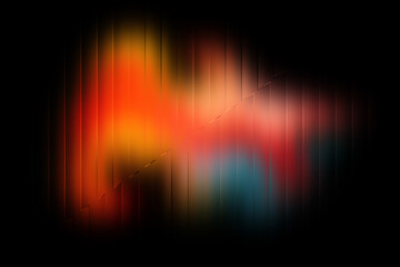 Abstract Digital Art - Vibrant Red and Orange Pixelated Glow on Dark Background.