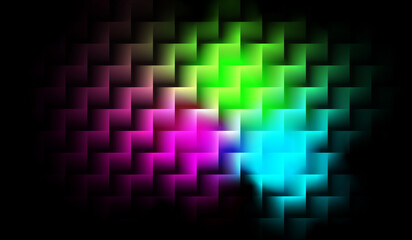 Dynamic Glowing Geometric Squares Gradient Abstract Pattern.
