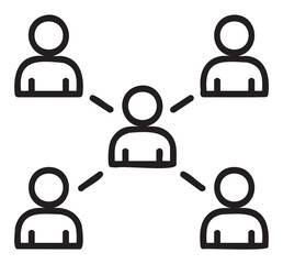 Fototapeta premium Simple network illustration with central connection - stock vector