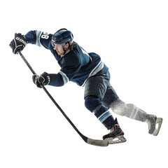Pro ice hockey player in fast action pose png hockey athlete png sportsman png ice hockey player png game action png transparent background image