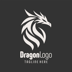 Professional Black White Dragon Symbol