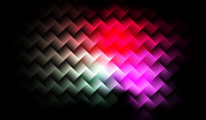 Vibrant Geometric Weave with Radiant Red and Magenta Gradient Glow.