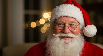 Jolly old Saint Nicholas with a warm smile and twinkling eyes a Christmas icon