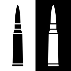Cartridge icon. Cartridge belt, symbol of army or war. Cartridges, attributes of soldiers, shooting or automatic firearms. Raster icon.