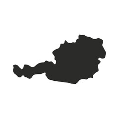 Austria map icon isolated on white background. Vector illustration