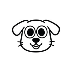 Adorable Puppy Head Illustration. This charming animal portrays joy and warmth, perfect for children's designs or pet-related projects. Its sweet expression symbolizes innocence and companionship.