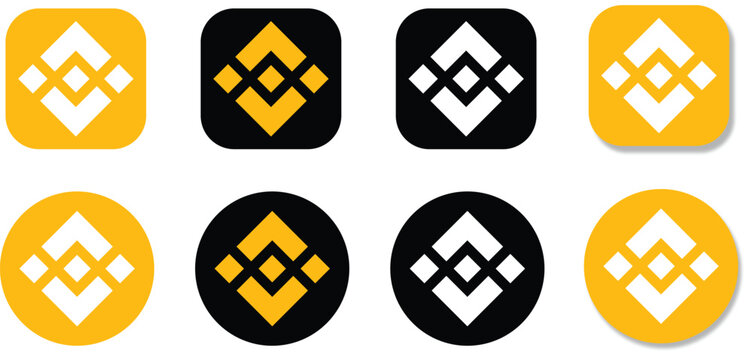 Latest updated binance logo icon. Digital Currency Branding Design. Blockchain Platform sign. Binance Logo Vector Illustration in Yellow  and black on transparent Background
