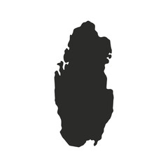 Qatar map icon isolated on white background. Vector illustration
