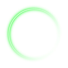 Shiny green neon circle frame border. PNG
