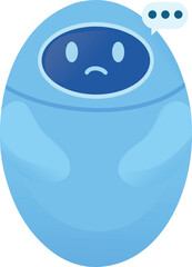 Sad Chatbot with Speech Bubble