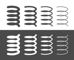 Spring icon. Symbol of shock absorption, extension or compression. Element of a machine or mechanism. Coiled cylindrical spring. Raster icon.