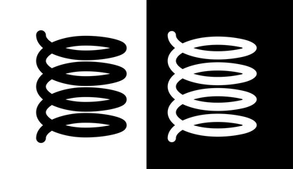Spring icon. Symbol of shock absorption, extension or compression. Element of a machine or mechanism. Coiled cylindrical spring. Raster icon.