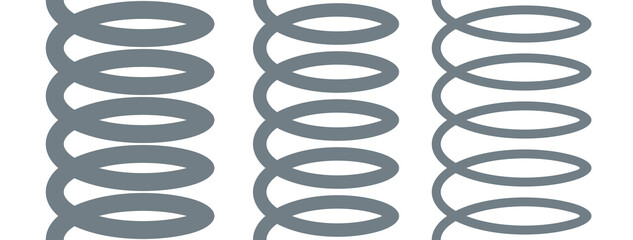 Spring icon. Symbol of shock absorption, extension or compression. Element of a machine or mechanism. Coiled cylindrical spring. Raster icon.