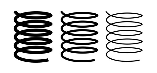 Spring icon. Symbol of shock absorption, extension or compression. Element of a machine or mechanism. Coiled cylindrical spring. Raster icon.