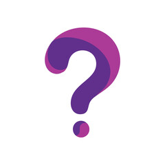 Gradient Question Mark Design. Captivating illustration of an inquiry symbol in rich violet and magenta tones. It represents curiosity, asking, mystery, solutions, and discovery.
