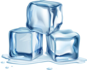 illustration of ice cubes isolated on white