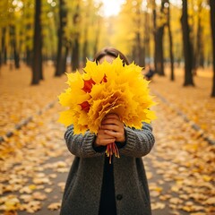 Autumn Leaves in a Park.