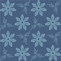 Seamless Winter Snowflake Pattern Set