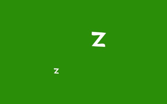 Animated Sleeping Zzz Symbol on Green Screen Background