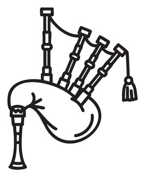 black and white bagpipes musical instrument clip art preview