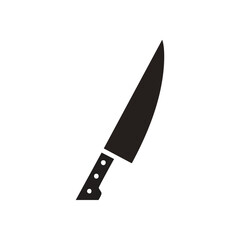 Sharp Kitchen Knife Utensil Icon. Minimalist black culinary tool graphic for precise cutting, food preparation, and cooking themes. Clean, simple vector design.