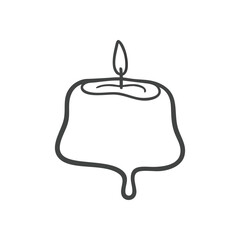 Minimalist Melting Candle. Stylized outline of a burning taper with flowing wax. Represents fleeting time, warmth, and introspection, suggesting peace and contemplation.