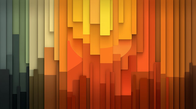 Warm Gradient Corrugated Vertical Stripes Background with Printer Crop Marks. Abstract Vector Design for Print, Modern Poster, Brochure Cover, or Digital Template