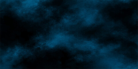 Abstract blue smoke texture on a dark black background like a night sky