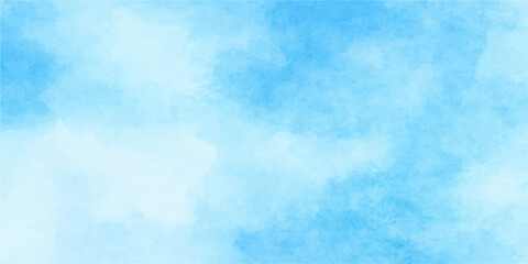 Bright, beautiful blue sky with fluffy white clouds, a perfect nature day landscape