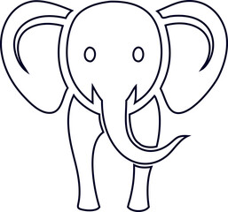 elephant front face logo outline vector design, perfect for rustic logos and labels.