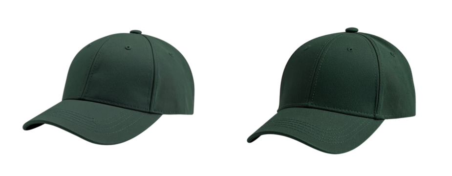 Stylish Dark Green Cap – Transparent PNG