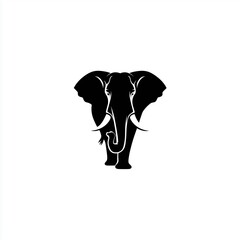 Elephant silhouette black icon simple graphic animal symbol