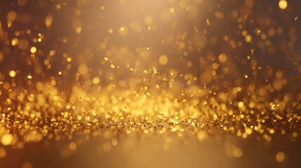 Obraz premium An abstract background with golden particles suspended in mid-air, illuminated by warm light,