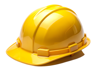 Yellow hard hat isolated on transparent background