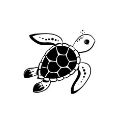 Fototapeta premium Hawksbill Turtle. Hawksbill Turtle simple black and white line art vector logo