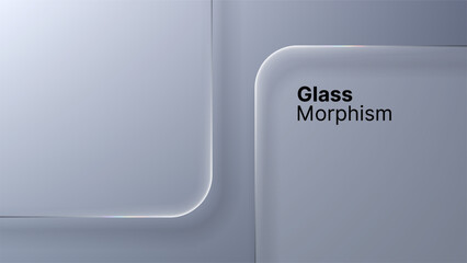 Glass morphism user interface design. Trendy liquid glass effect backdrop. Minimalist web background or UI element.