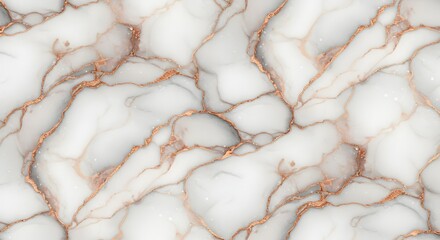 Elegant White Marble Texture with Gold Veins Background