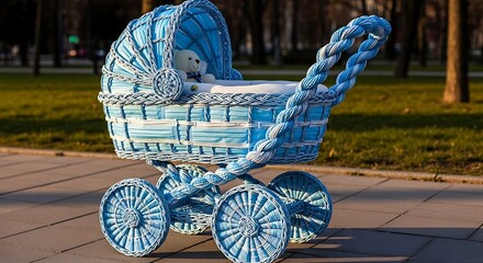 Baby Stroller in Blue Color.