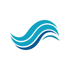 Fototapeta premium Abstract wave line minimal ocean water icon vector design simple flat style with white background