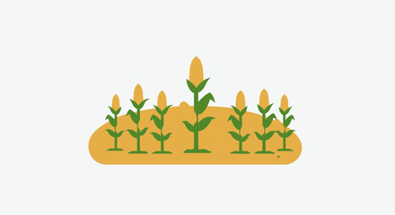 Cornfield Patch Vector Illustration Depicting Agriculture and Rural Life