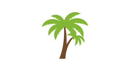 Simple vector illustration of two green tropical palm trees, symbolizing summer, beach vacations, and exotic holiday destinations with a clean design